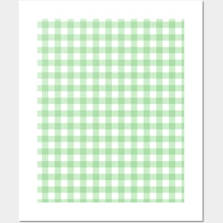 Green Gingham Posters and Art